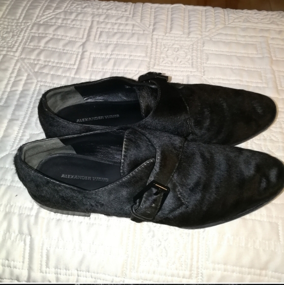 ALEXANDER WANG Black Pony Hair Derby Shoes Size 6/7 - Picture 2 of 8